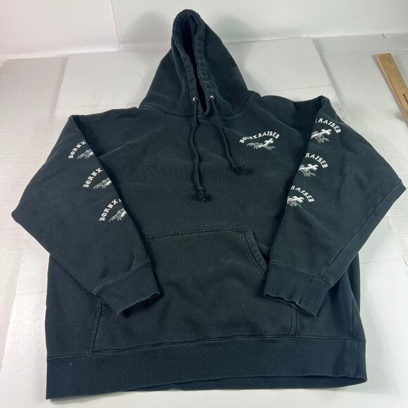 BORN X RAISED Other - Born & Raised Streetwear Sweatshirt Men Large Black Faded Double Sided Hoodie